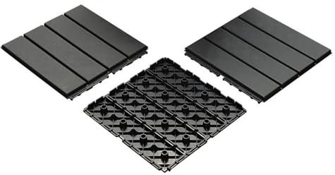 Paquete de 6 baldosas de plástico entrelazadas for terraza, suelos de exterior impermeables y resistentes a la intemperie, baldosas for terraza y patio.