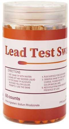 Wadakada Frotis del Kit de Prueba de Plomo - Kit de Prueba de Pintura con Plomo, Hisopo de VerificacióN de Plomo para Uso DoméStico, Resultados de la Prueba en 30 Segundos (60PCS)