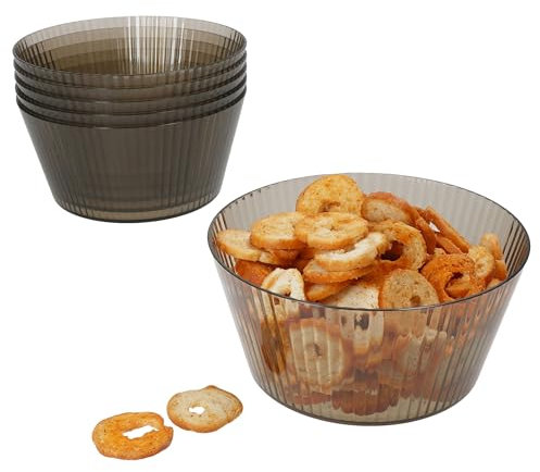 MamboCat ToGo Set di 6 ciotole in plastica grigie per campeggio, picnic e attività all'aperto, 600 ml, stoviglie da campeggio per cereali, insalata, dessert, snack & Co.