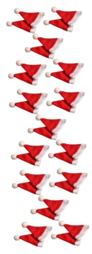 Alipis 30 Stck Teiliges Mini Weihnachtsmützen aus Vliesstoff DIY Candy Lollipop Hüte Wiederverwendbare Weihnachtsdeko für Party und Laden Niedliche Mini Nikolausmützen für