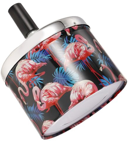 Amosfun Posacenere da Muro Coperchio Girevole a Forma di Fenicottero Antivento in Metallo Design Creativo ed Elegante Sicuro per Ufficio e Hotel