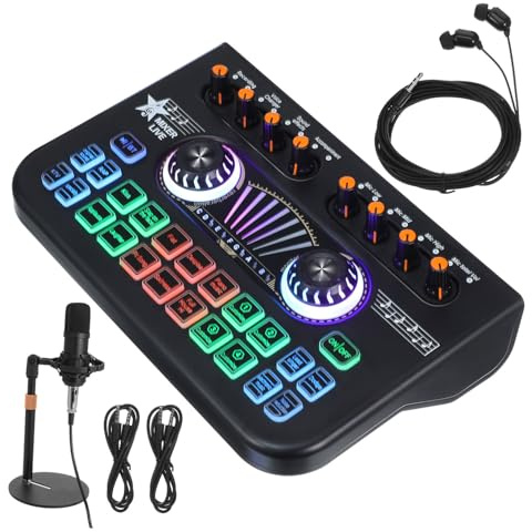 Kit Microphone et Carte Son X3-bm700 X3, Mixage Audio Noir | Métal et Plastique, Usage Gaming et Podcast, Branchement Prêt à L’emploi, Qualité Sonore Professionnelle