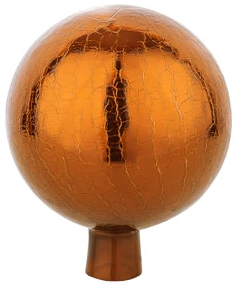 VERDOBA - Gartenkugeln für außen - Rosenkugel für den Garten - Dekokugeln Aussenbereich in vielen Farben - Garten Kugel hergestellt in Handarbeit (Orange Kristall, 15 cm)