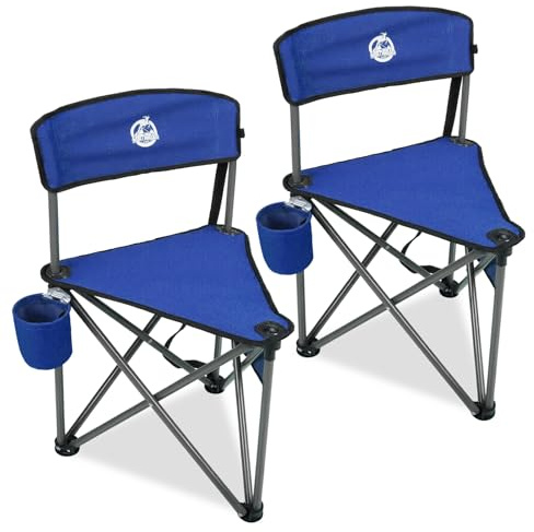 Northroad 2 Pack Tripod Camping Chairs, Portable 3 Legged Folding Tripod Stool Seat with Backrest, Small Compact Lightweight Tripod Chair for Adults Fishing Hunting