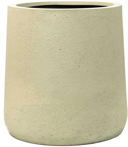 VIVANNO Pot de Fleurs en Fibre de Verre 40 x 40 cm Bac à Plantes Résistant au Gel Crème Vesuv