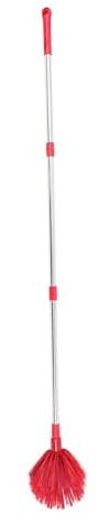 ZUNOXAZ Brosse à Poils Durs pour Toiles D'araignée avec Manche Télescopique 1,4 M Rouge, Brosse de Nettoyage Longue pour Plafonds Hauts et Murs, Outil Multifonction pour Intérieur