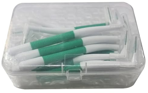Interdentalborste färgglad L-formad interdentalborste, ortodontiskt tandverktyg, munrengöring, tandpetare, hygien, 20 st (grön 20)