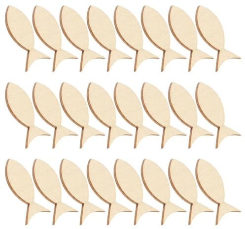 SHOWERORO 50 Stück Holzfisch Deko aus Buchsbaum für Selbstgemacht Bastelarbeiten mit Nautischem Stil und Khakifarbenem Küstendekor für Strand und Badezimmerdekoration
