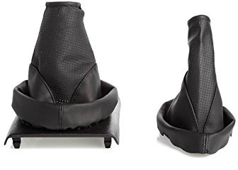 Schaltmanschette mit Handbremsmanschette Perforiert Schwarz Echt Leder myshopx SH14
