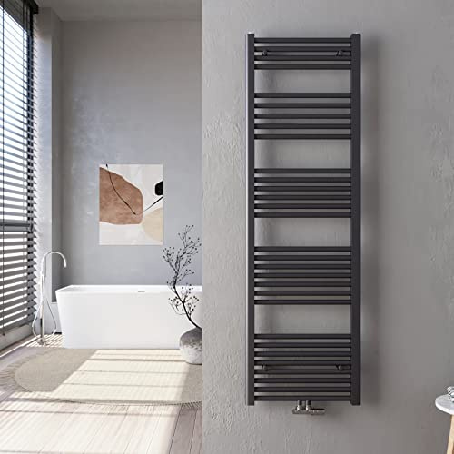 Heilmetz® Handtuchtrockner 50 x 160 cm Antrazit Heizkörper 654 Watt Leistung Bad-Heizkörper Bad Mittelanschluss Heizung Handtuchheizkörper