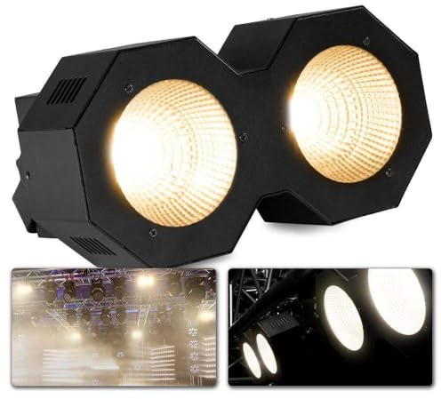 Beamz SB200 Stage Blinder, 2x 50W COB LEDs, Strobe 0-10Hz, warmweiß, 6 DMX-Kanäle, Automatikmodus, Pixel Control, Master-/Slave-Modus, Aufhängebügel, schwarz