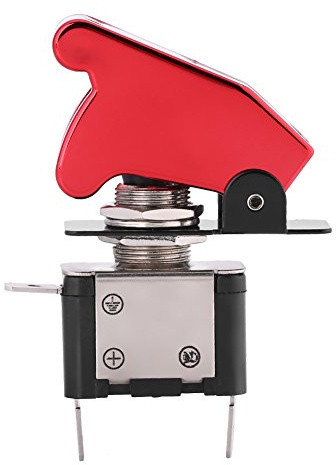 Interruttore a levetta con copertura di sicurezza rossa 12V 20A LED rosso SPST Attiva/disattiva il controllo dell'interruttore di accensione a bilanciere