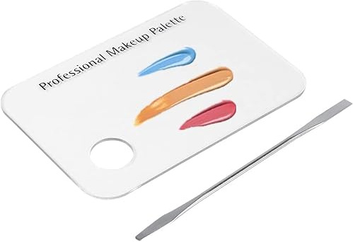 Makeup Mixing Palette Set, Professional Cosmetic Makeup Palette with Stainless Steel Spatula, Clear Acrylic Mixing Makeup Tools for Mixing Foundation Nail Art Makeup Tools,Makeup Artist Tools