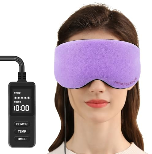 Aroma Season Heated Eye Mask for Blepharitis Warm Eye Compress for Dry Eyes (Purple)
