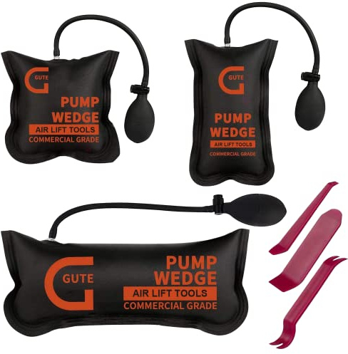 Gute Air Wedge Bag Pump, 3 Pack Commercial Inflatable Air Wedge Bag Tool, Professional Leveling Kit & Alignment Tool, Air Bag Tool for Variety of Jobs, 330 LB Rating,3 Different Sizes