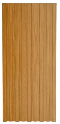 ZEYUAN Dachpaneele 12 STK Trapezblech Dachplatten, Wellblechplatten Für Dach, Dachblech, Dachschindeln Für Gartenhaus, Verzinkter Stahl Holzoptik Hell 100x45 cm