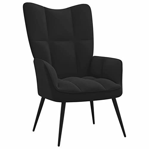 ZEYUAN Relaxsessel, Fernsehsessel, Lesesessel, Relax Sessel, Armsessel, Einzelsessel, TV Sessel, Polstersessel, Seselstuhl Wohnzimmer, Schwarz Samt