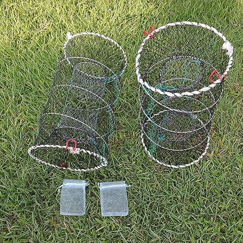 BRILISLE 2PCS Crab Trap Fish Trap Minnow Trap Lobster Trap Crab Pot net Traps Crab Snare; Crawfish Catfish Shrimp Bait Trap;Crabbing Equipment Blue Crabs Lobster Portable Collapsible Trap 45x25
