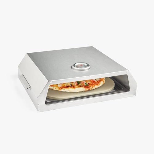Avilia Forno Pizza con Pietra Refrattaria e Cappa in Acciaio Inossidabile - Ideale per Casa - Completo di Pala per Pizza