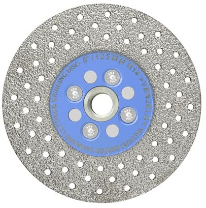 VENJELD Disque Diamant 125mm Double Face Coupe et Meulage Lame Scie pour Granit Porcelaine Carreaux Pierre Artificielle Marbre Béton avec Filetage M14