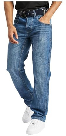 Crosshatch Mens Straight Leg Jeans - Comfortable - Hardwearing Denim Mens Jeans in Dark Wash, Stonewash Blue Jeans - Sizes 28-44 Waist