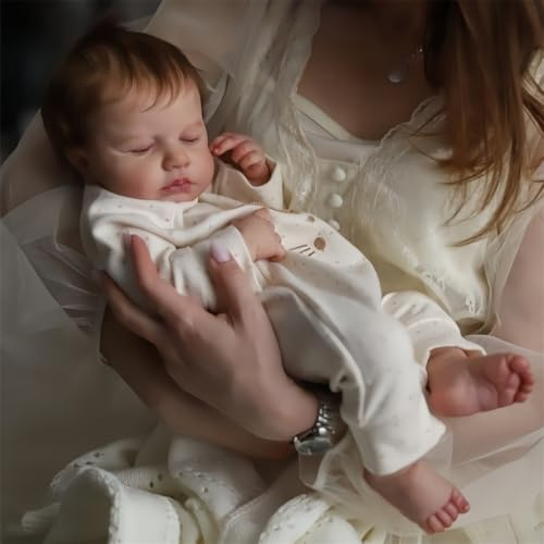 BNNPUU Muñecas Reborn Bebés 50CM Baby Dolls Niñas 20 Pulgadas Hecho a Mano Bebé Realistas Cuerpo Tela Suave Realista Recién Nacido Bebé Ojos Cerrados Niña