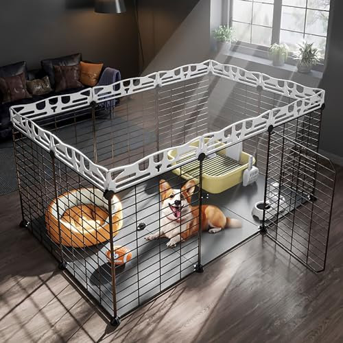 Katzenkäfige für den Innenbereich, Hundelaufstall, DIY Katzengehege, abnehmbarer Kaninchenkäfig, Kleintierkäfig, Meerschweinchen-Laufstall mit Türen, für Katzen, Hasen, Chinchilla, Meerschweinchen