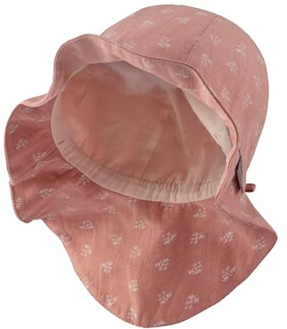 Sterntaler Sonnenhut Sträußchen - Mädchen Sommerhut - UV-Schutz 50+ Strandhut - mit Nackenschutz - Größe verstellbar - Futter aus Batist (Bio) - Baby und Kinder Kopfbedeckung - mattrosa, Größe 47