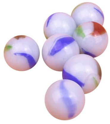 JOINPAYA 50 Stück Glasperlen 16mm Milchig Weiße Glasmurmeln Mit Muster Glatte Oberfläche Leicht Und Langlebig Zum Basteln Dekorieren Und Spielen Für Junge Mädchen