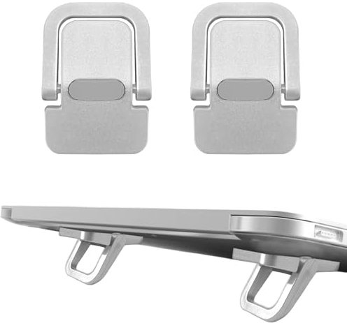 NECXON Un paio di mini rialzi per tastiera, piedini per laptop portatili con silicone antiscivolo, supporto per tastiera per scrivania (argento)