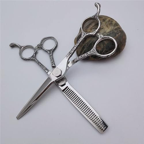 SBCGFY Haarschneideschere, 6 Zoll, professionelle High-End-Haarschere aus 440c-Stahl, zum Schneiden von Haaren, zum Effilierscheren, Friseurscheren-Set