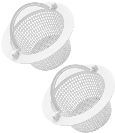 HYTROVE Paniers de Filtre Anti-Obstruction Installation Facile, Grosse Capacité, Abs Blanc, Lot de 2, pour Skimmer de Piscine Hors-Sol