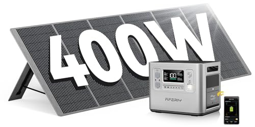 AFERIY 2400W Portable Power Station with 400W Solar Panel, 2048Wh Solar Generator Control Via App, LiFePO4 Battery Quick Charge in 1.5H, 240V AC Outlets, 13 Outputs for Home Emergency/Camping/RV
