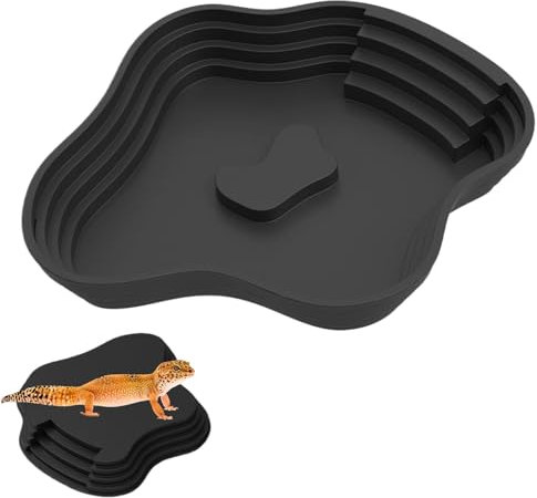 Reptilienschale, Wasserschale für Reptilienbehälter,Bärtiger Drachenfütterungsgericht | Schildkrötenbad Badewanne Futter und Wasserschale mit Rampe für Gecko Echse Habitat Decoration Accessoires