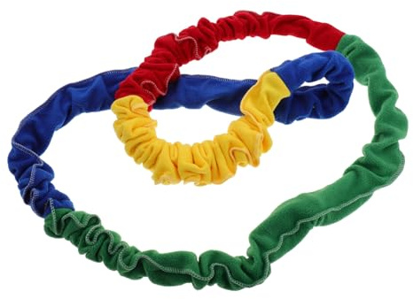 Abaodam Outdoor Stretchy Band for Kindergarten Kids, 2m Elastic Rainbow Tension Rope, Team Building Sports Ring for Small Group Activities and Child Development in Outdoor Games
