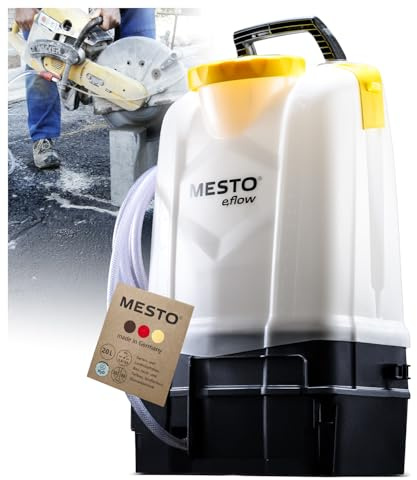 MESTO e.AQUA 20 L Akku-Wasserbehälter | Wassertank mit Pumpe & 4 m Schlauch | Für Bau Garten & Diamanttechnik | Ohne Akku & Ladegerät