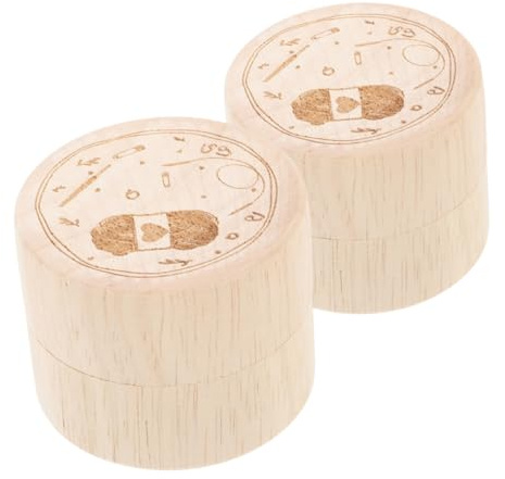 MUELODSIC Scatola Porta Oggetti per Uso Domestico Organizer Versatile e Portatile Grande Capacità Rotonda 2 Pezzi in Legno e Progetti di Cucito in Movimento