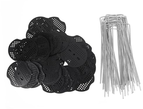 iplusmile 40 Pièces Piquets de Jardin U Galvanisé Joint Lot pour Fixation de Tentes Toile Gazon Synthétique