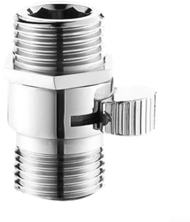 Lot de 2 valves d'arrêt pour pommeau de douche, en laiton, installation rapide, vannes de contrôle du débit d'eau, pour douchette à main, argent (B)
