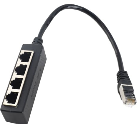Bonbela RJ45 SPLITTER ADAPTER 1 Till 4 Port Smooth Transmission Utmärkt Anslutning Nätverkskabeladapter