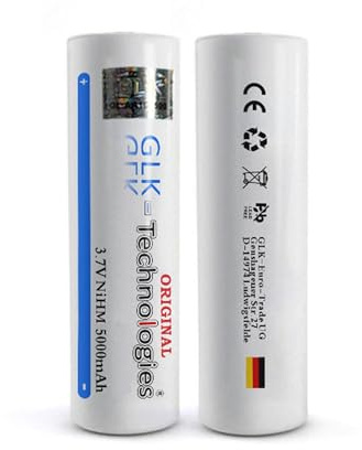 2X GLK-Technologies® GL21700F 5000mAh NiMH Flat Top high Drain Akku | 2026 BJ Hohe Kapazität, Schnellladung, geringe Selbstentladung, vielseitig einsetzbar für langlebige, nachhaltige Energie