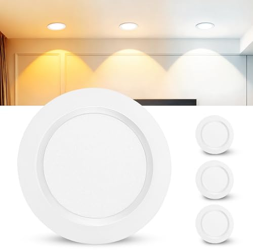 Laiebri Set de 3 Spot LED Encastrable 230V, 3.5W Alu Spots de Plafond 3000K, 4000K, 6000K, 300LM LED Encastrable Plafond Trou 55-58mm et 12mm Extra Plat, IP44 Spot Salle de Bain, Blanc