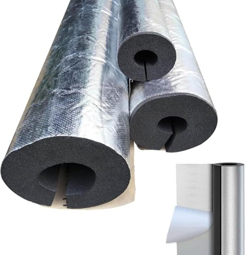 Foam Pipe Insulation Wrap, Antifreeze Outdoor Pipe Lagging, 110 mm Diameter, 20 mm Thick, 950 mm Length, Aluminum Foil Self-Adhesive