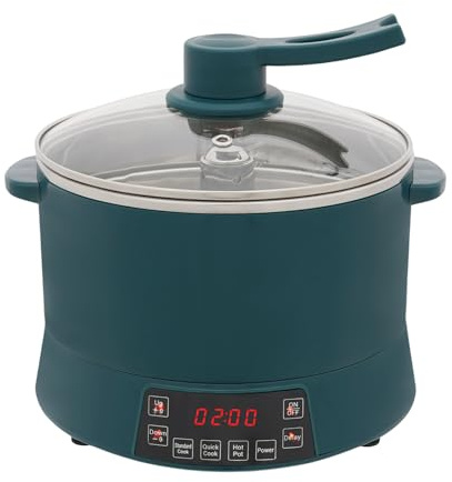 Cuocere riso digitale a basso contenuto di zucchero, 4 l, per 4-6 persone, multicooker con 4 programmi, timer, misurino, spatola, tempo di prenotazione: 12 H (verde)