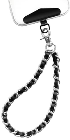muuee Metal Phone Chain Wrist Strap, Anti-Drop Phone Charm Bracelet with Metal Tether Tab, Universal Cellphone Wristlet Lanyard for Women Girls, Compatible with iPhone AirPods Wallet Camera Handbag