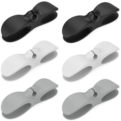 Organisateur de Câble Cuisine Attache Cable Adhésif Range Cable Bureau Enrouleur Electrique Mural Clips Cable Cache Fil Electrique pour Appareils Electroménagers 6 Pcs
