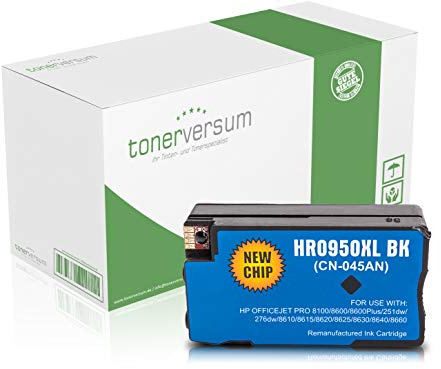 Tonerversum Druckerpatrone ersetzt HP 950XL CN045AE Schwarz für Officejet Pro 8600 8610 8620 8610 276dw 251dw Drucker