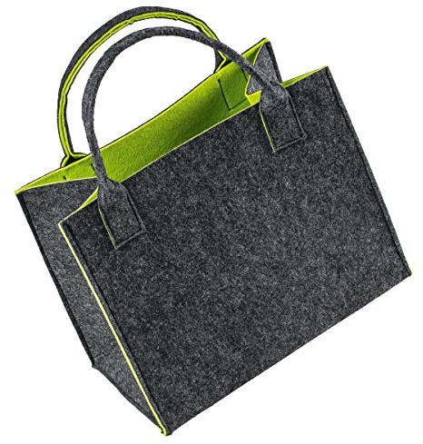 LA FIORE 24 Hochw. Filztasche Einkaufstasche Filz Shopper Festival Damen Handtasche grau-grün