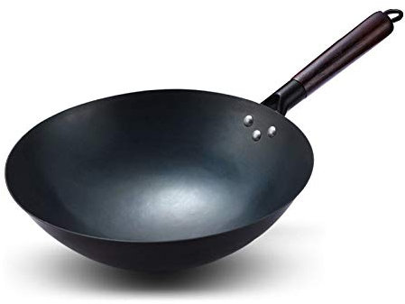 ZCXBHD Padella in Ferro Fatta A Mano per Uso Domestico Wok Non Rivestito,36cm