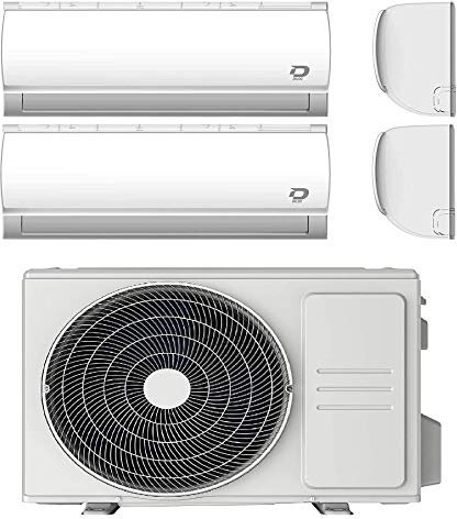 Diloc Condizionatore Wi-Fi Dual MultiSplit, Climatizzatore 4,1 Kw Inverter, Gas R32, D.MULTI240 (9000 + 12000 Btu) + Tubi Rame Coppia 1/4 + 3/8 (10 Metri (10+10))